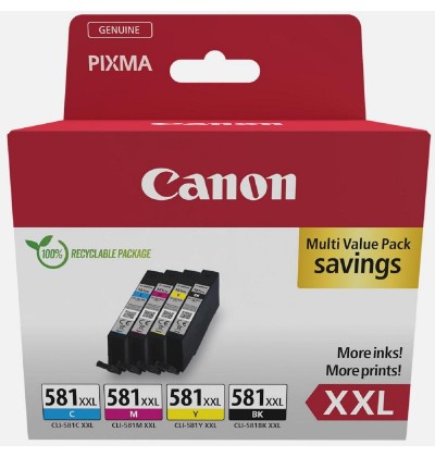 Canon Μελάνι Inkjet CLI-581XXL CMYK (1998C007) (CANCLI-581XXLMP) Canon Μελάνι Inkjet CLI-581XXL CMYK (1998C007) (CANCLI-581XXLMP)