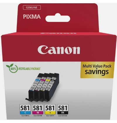 Canon Μελάνι Inkjet CLI-581 CMYK (2103C007) (CANCLI-581MP) Canon Μελάνι Inkjet CLI-581 CMYK (2103C007) (CANCLI-581MP)