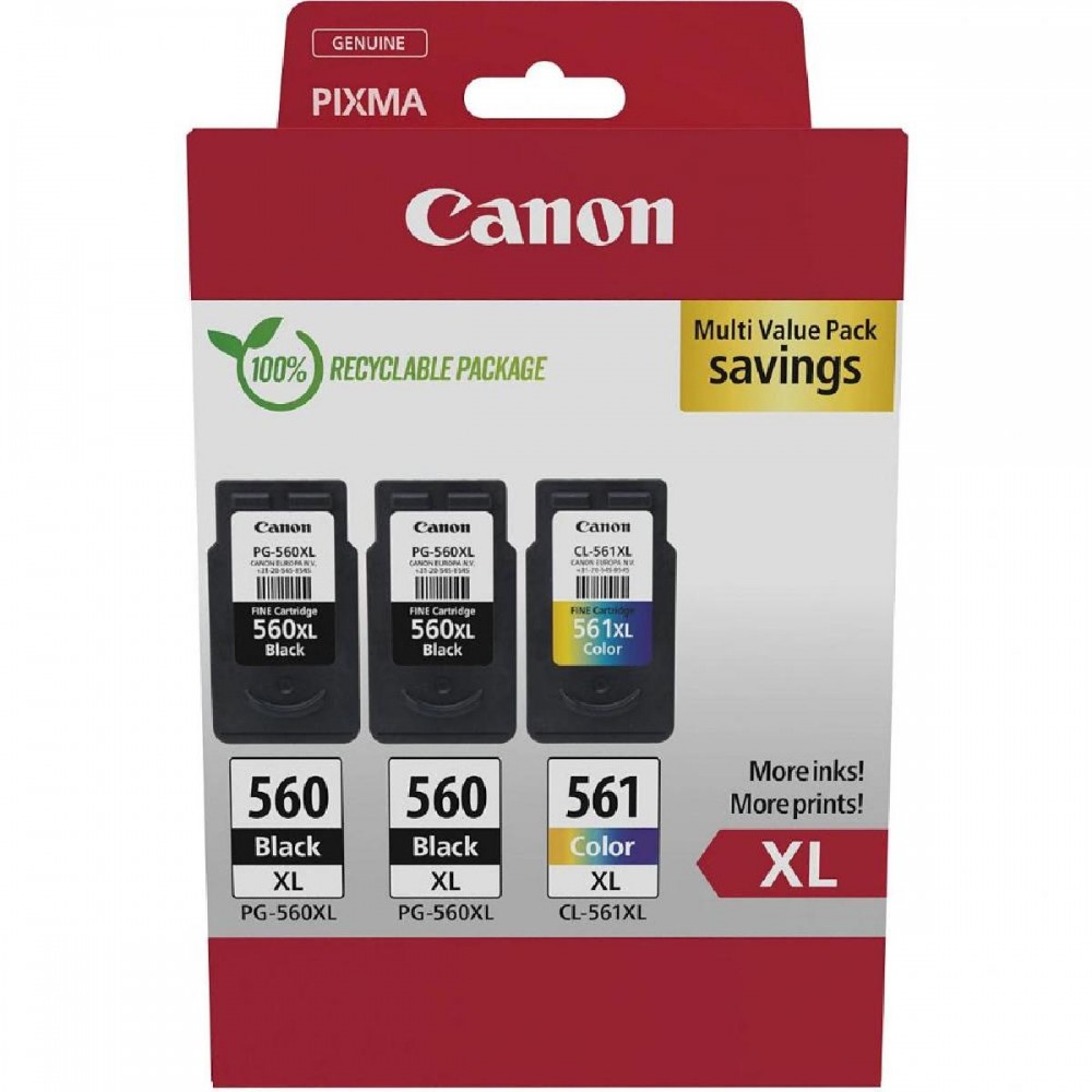 Canon Μελάνι Inkjet PG-560XLx2/CL-561XL MultiPack (3712C009) (CANCL-561XLMP) Canon Μελάνι Inkjet PG-560XLx2/CL-561XL MultiPack (3712C009) (CANCL-561XLMP)