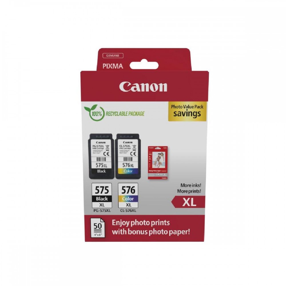 Canon Μελάνι Inkjet PG-575XL/CL-576XL Ph.Value Pack (5437C006) (CANCL-576XLPVP)