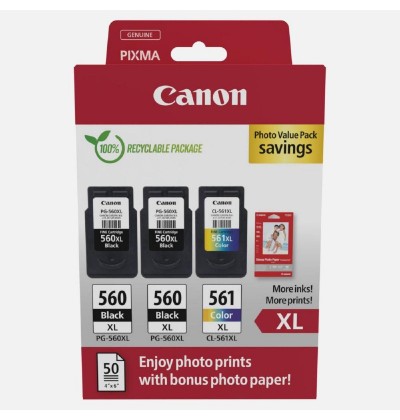Canon Μελάνι Inkjet PG-560XLx2/CL-561XL Ph.Val.Pk (3712C012) (CANCL-561XLPMP) Canon Μελάνι Inkjet PG-560XLx2/CL-561XL Ph.Val.Pk (3712C012) (CANCL-561XLPMP)