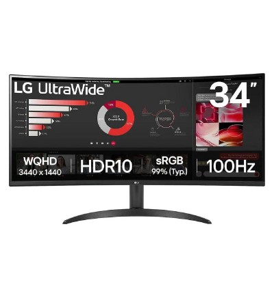 LG 34WR50QK-B Ultrawide VA HDR Curved Monitor 34