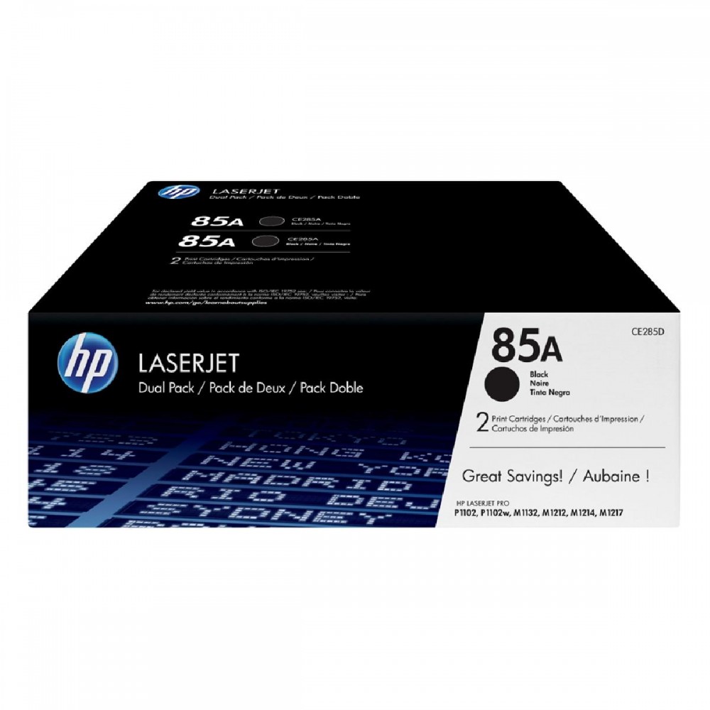 HP LaserJet P100/M1130 Black Toner Twin Pack (CE285AD) (HPCE285AD) HP LaserJet P100/M1130 Black Toner Twin Pack (CE285AD) (HPCE285AD)