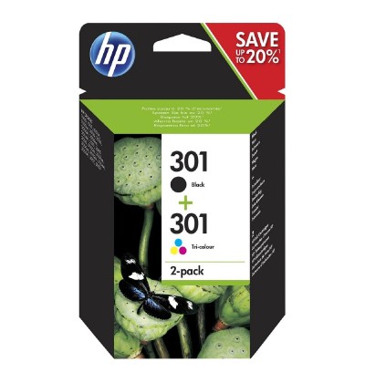 HP Μελάνι Inkjet No.301 Combo 2-Pack (N9J72AE) (HPN9J72AE)