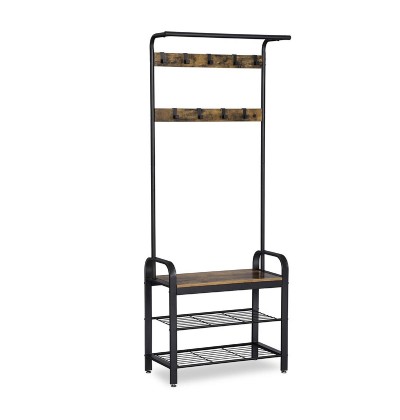 Μεταλλικό Έπιπλο Εισόδου Vintage με 3 Ράφια και 9 Κρεμάστρες 72 x 183 x 33.7 cm Songmics (HSR40B) (SNGHSR40B) Μεταλλικό Έπιπλο Εισόδου Vintage με 3 Ράφια και 9 Κρεμάστρες 72 x 183 x 33.7 cm Songmics (HSR40B) (SNGHSR40B)