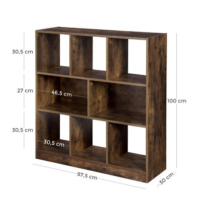 Ξύλινη Βιβλιοθήκη με 8 Ράφια 97.5 x 30 x 100 cm Vasagle (LBC52BX) (VASLBC52BX) Ξύλινη Βιβλιοθήκη με 8 Ράφια 97.5 x 30 x 100 cm Vasagle (LBC52BX) (VASLBC52BX)