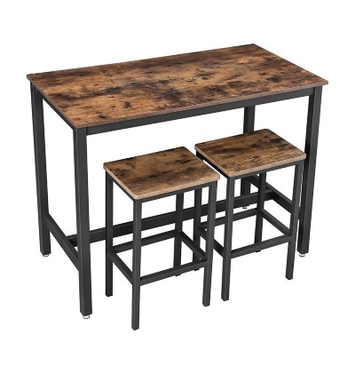 Σετ Μεταλλικό Ορθογώνιο Τραπέζι - Bar 120 x 60 x 90 cm με 2 Σκαμπό  Vasagle (LBT15X) (VASLBT15X)