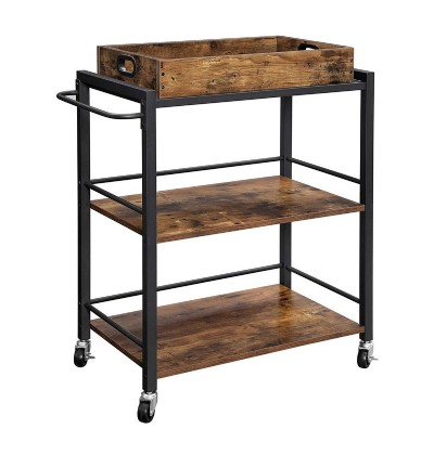 Μεταλλικό Τρόλεϊ Κουζίνας με 3 Ράφια και Αφαιρούμενο Ξύλινο Δίσκο 65 x 40 x 86 cm  Vasagle (LRC72X) (VASLRC72X) Μεταλλικό Τρόλεϊ Κουζίνας με 3 Ράφια και Αφαιρούμενο Ξύλινο Δίσκο 65 x 40 x 86 cm  Vasagle (LRC72X) (VASLRC72X)
