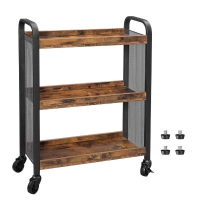 Μεταλλικό Τρόλεϊ Κουζίνας με 3 Ξύλινα Ράφια 66 x 26 x 85 cm  Vasagle (LRC66BX) (VASLRC66BX) Μεταλλικό Τρόλεϊ Κουζίνας με 3 Ξύλινα Ράφια 66 x 26 x 85 cm  Vasagle (LRC66BX) (VASLRC66BX)