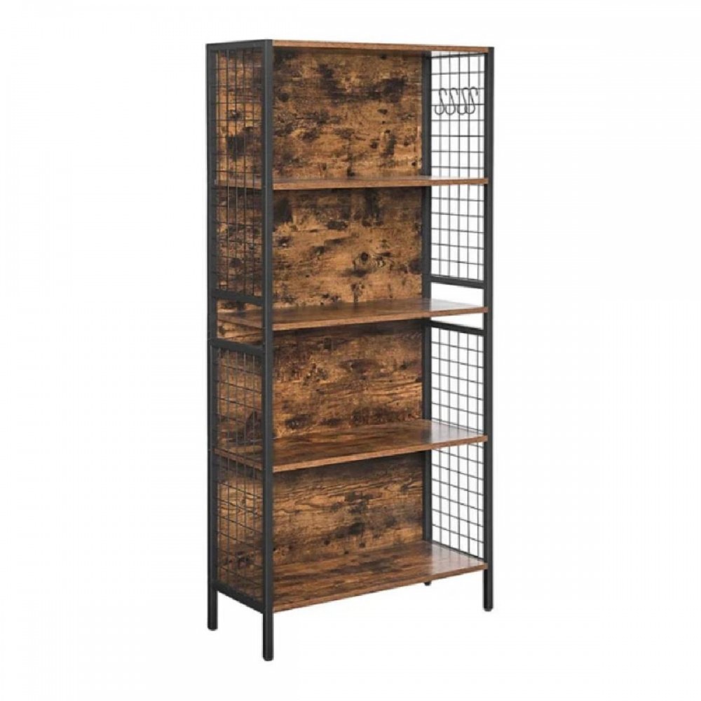 Μεταλλική Βιβλιοθήκη με 4 Ράφια και 4 Άγκιστρα 74 x 30 x 155 cm VASAGLE LBC023KD01 Μεταλλική Βιβλιοθήκη με 4 Ράφια και 4 Άγκιστρα 74 x 30 x 155 cm VASAGLE LBC023KD01