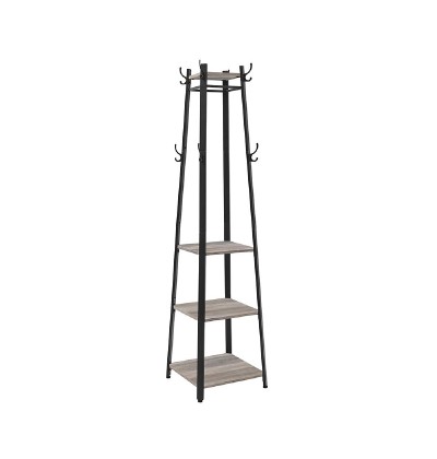 Vasagle Coat Rack with 3 Shelves 43 x 43 x 180 cm (LCR080B02) (VASLCR080B02) Vasagle Coat Rack with 3 Shelves 43 x 43 x 180 cm (LCR080B02) (VASLCR080B02)