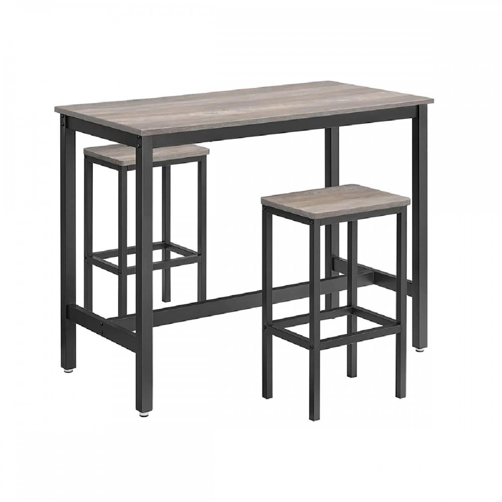 Vasagle Bar Table Set with 2 Stools (LBT015B02) (VASLBT015B02)