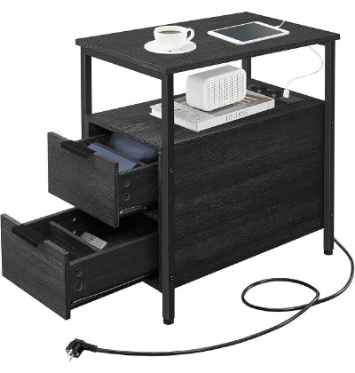 Vasagle Κομοδίνο Ξύλινο Anthracite Grey 35x60x61cm (LET325B22) (VASLET325B22) Vasagle Κομοδίνο Ξύλινο Anthracite Grey 35x60x61cm (LET325B22) (VASLET325B22)