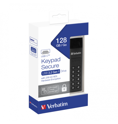Verbatim Keypad Secure 128GB USB 3.2 Gen 1, Black (49429)