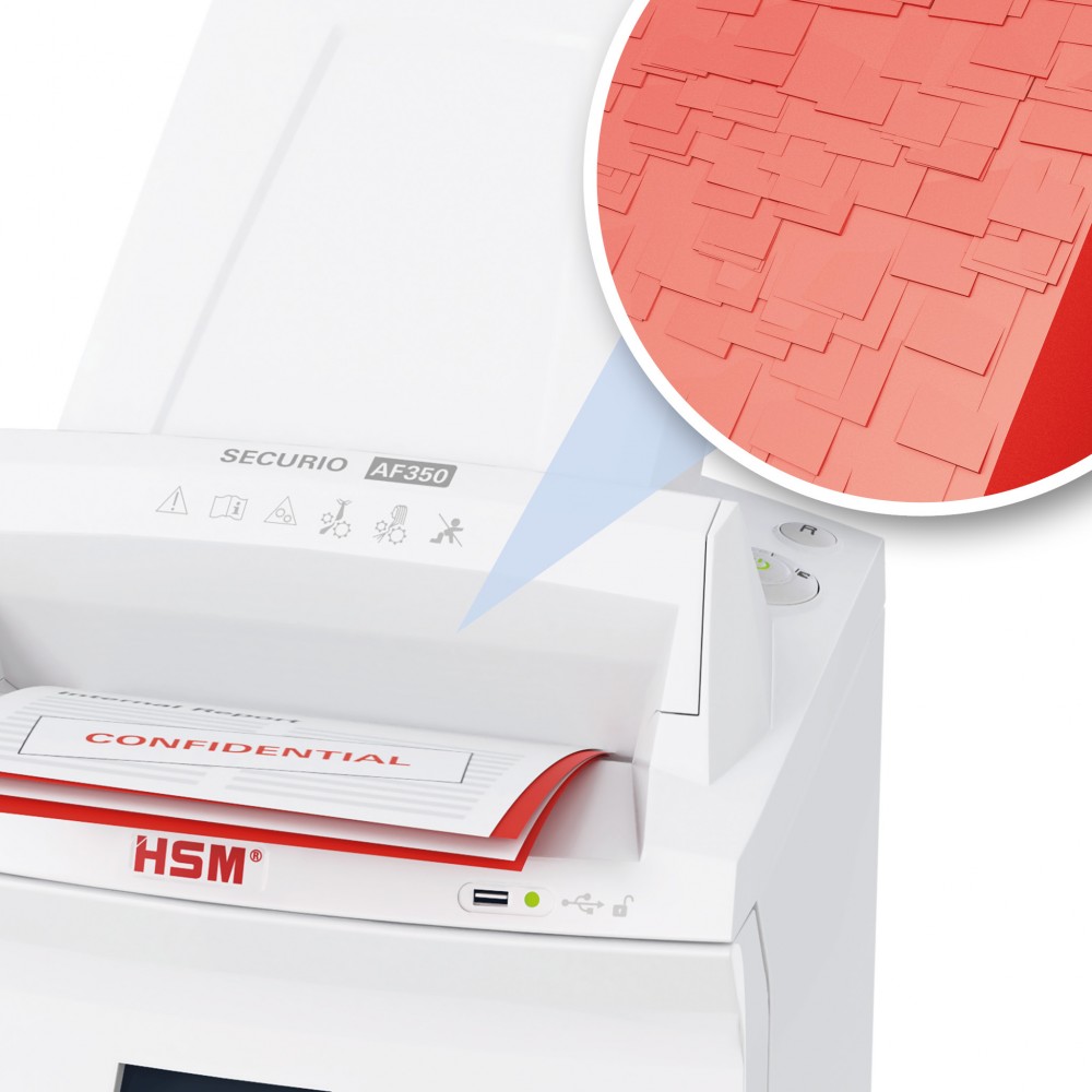 HSM Καταστροφέας Εγγράφων Cross cut 6 Φύλλων με Κάδο 35 l SECURIO AF350 document shredder with automatic paper feed - 0,78 x 11 mm