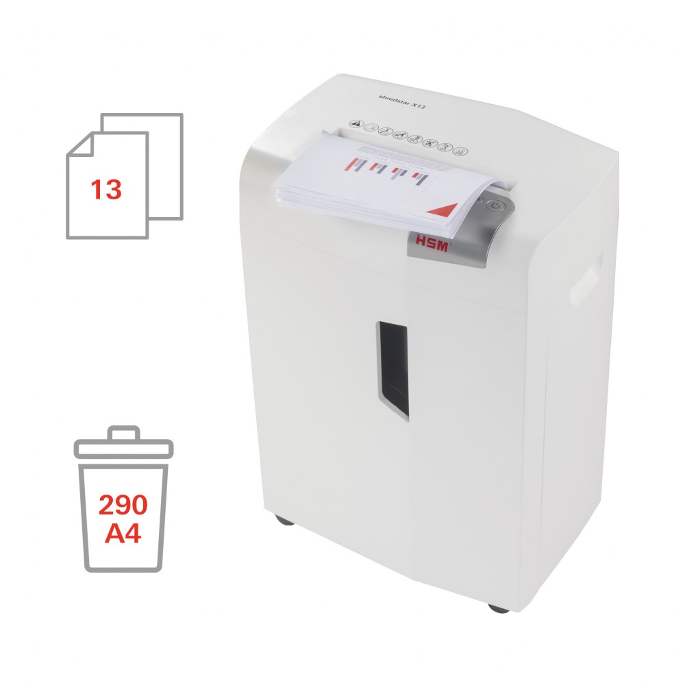 HSM Καταστροφέας Εγγράφων Cross cut 13 Φύλλων με Κάδο 23 l shredstar X13 document shredder - 4 x 37 mm