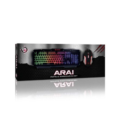 Keyboard and Mouse Metalic Zeroground KB-1700GUMS ARAI Keyboard and Mouse Metalic Zeroground KB-1700GUMS ARAI