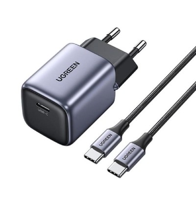 Charger GaN UGREEN CD319 30W PD Combo+Type C 60W cable 1m Space Gray 25257 Charger GaN UGREEN CD319 30W PD Combo+Type C 60W cable 1m Space Gray 25257