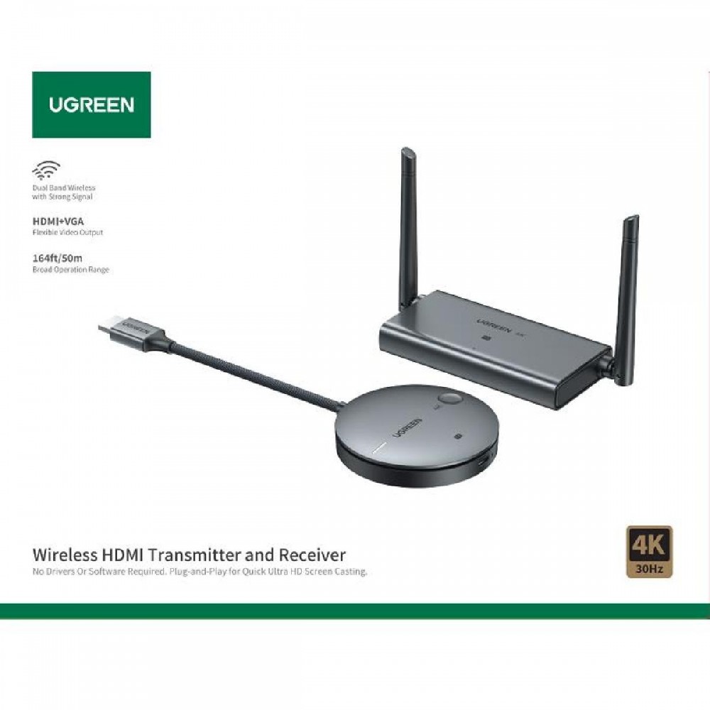 HDMI Wireless Transmitter and Receiver 4K/30Hz UGREEN CM586 90909A HDMI Wireless Transmitter and Receiver 4K/30Hz UGREEN CM586 90909A