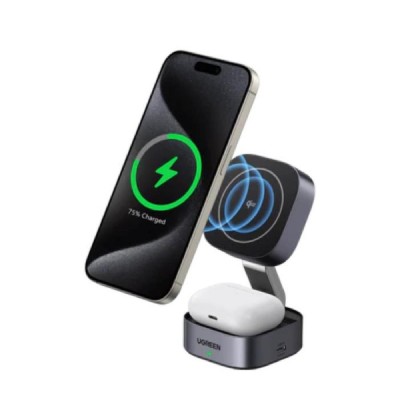 Wireless Magnetic Charger/Stand 2in1 UGREEN 15W Qi2 W702 35316 Grey Wireless Magnetic Charger/Stand 2in1 UGREEN 15W Qi2 W702 35316 Grey