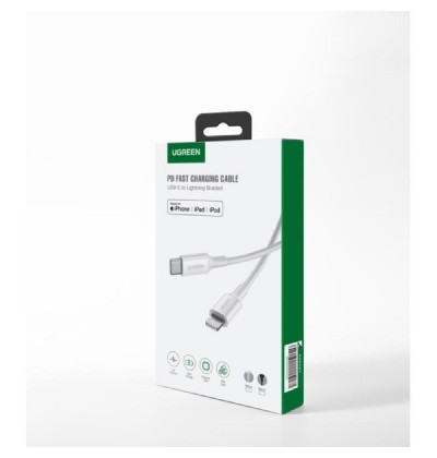 Charging Cable MFI UGREEN US171 18W PD TYPE-C/i6 White 1m 10493 3A Charging Cable MFI UGREEN US171 18W PD TYPE-C/i6 White 1m 10493 3A