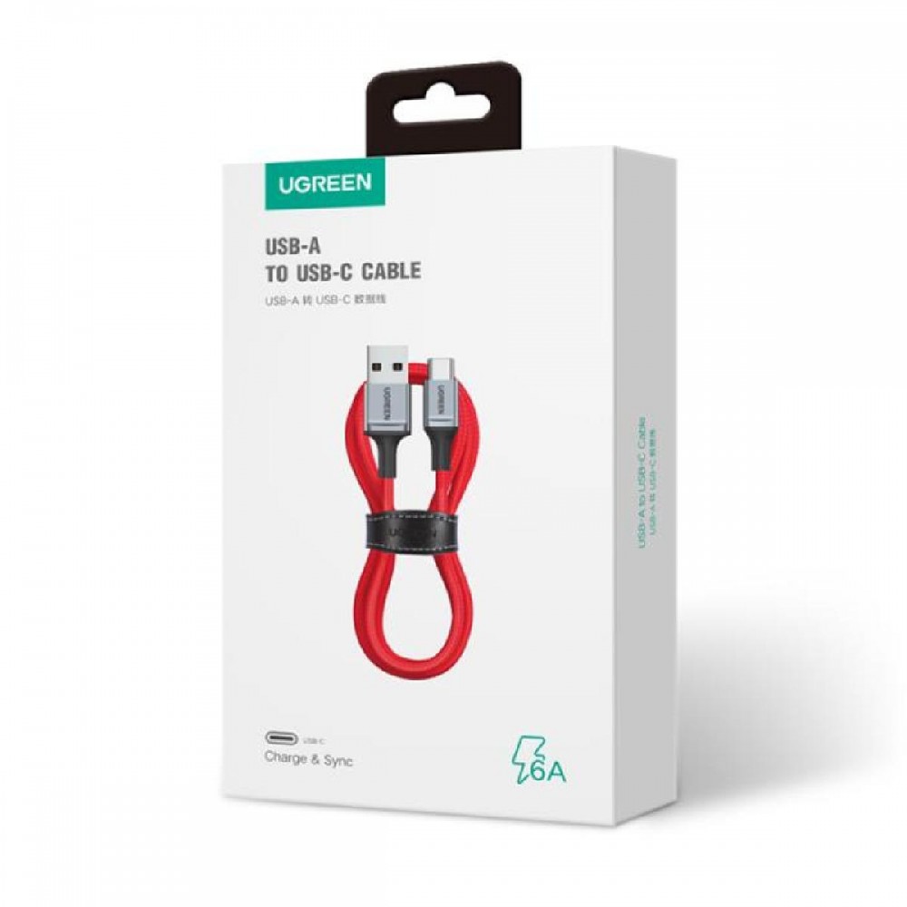 Charging Cable UGREEN US505 60W TYPE-C Red 1m 20527 6A Charging Cable UGREEN US505 60W TYPE-C Red 1m 20527 6A