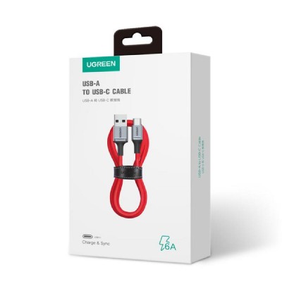 Charging Cable UGREEN US505 60W TYPE-C Red 1m 20527 6A Charging Cable UGREEN US505 60W TYPE-C Red 1m 20527 6A