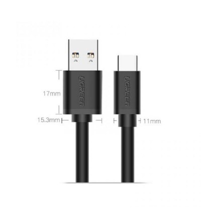 Charging Cable USB 3.0 UGREEN US184 TYPE-C Black Nickel 1m 20882 Charging Cable USB 3.0 UGREEN US184 TYPE-C Black Nickel 1m 20882