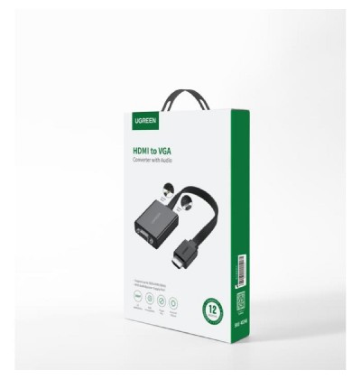 HDMI to VGA  Converter w Audio UGREEN MM103 Black 40248 HDMI to VGA  Converter w Audio UGREEN MM103 Black 40248