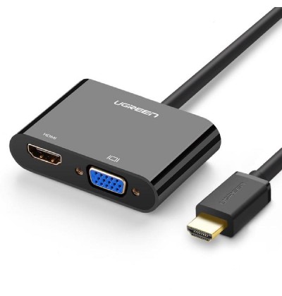 HDMI to VGA/HDMI Converter w Audio UGREEN CM101 Black 40744 HDMI to VGA/HDMI Converter w Audio UGREEN CM101 Black 40744