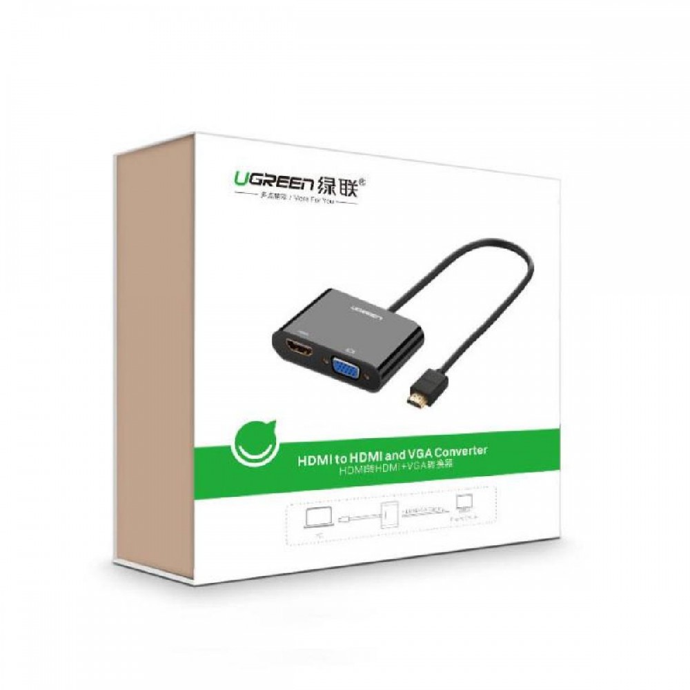 HDMI to VGA/HDMI Converter w Audio UGREEN CM101 Black 40744