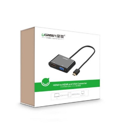HDMI to VGA/HDMI Converter w Audio UGREEN CM101 Black 40744 HDMI to VGA/HDMI Converter w Audio UGREEN CM101 Black 40744