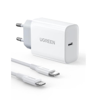 Charger UGREEN PD CD137 Combo+Type C/i6 Cable White 50698 Charger UGREEN PD CD137 Combo+Type C/i6 Cable White 50698