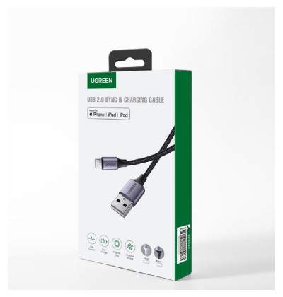Charging Cable MFI UGREEN US199 i6 Silver 1m 60161 2.4A Charging Cable MFI UGREEN US199 i6 Silver 1m 60161 2.4A