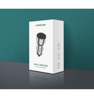 Car Charger UGREEN CD213 36W PD+USB QC3.0 Gray 60980 Car Charger UGREEN CD213 36W PD+USB QC3.0 Gray 60980