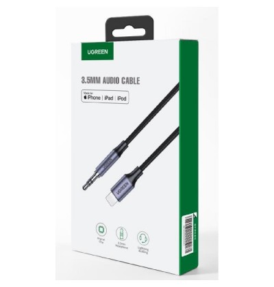 Cable UGREEN i6 MFI to 3.5/M US315 Black 1m 70509 Cable UGREEN i6 MFI to 3.5/M US315 Black 1m 70509
