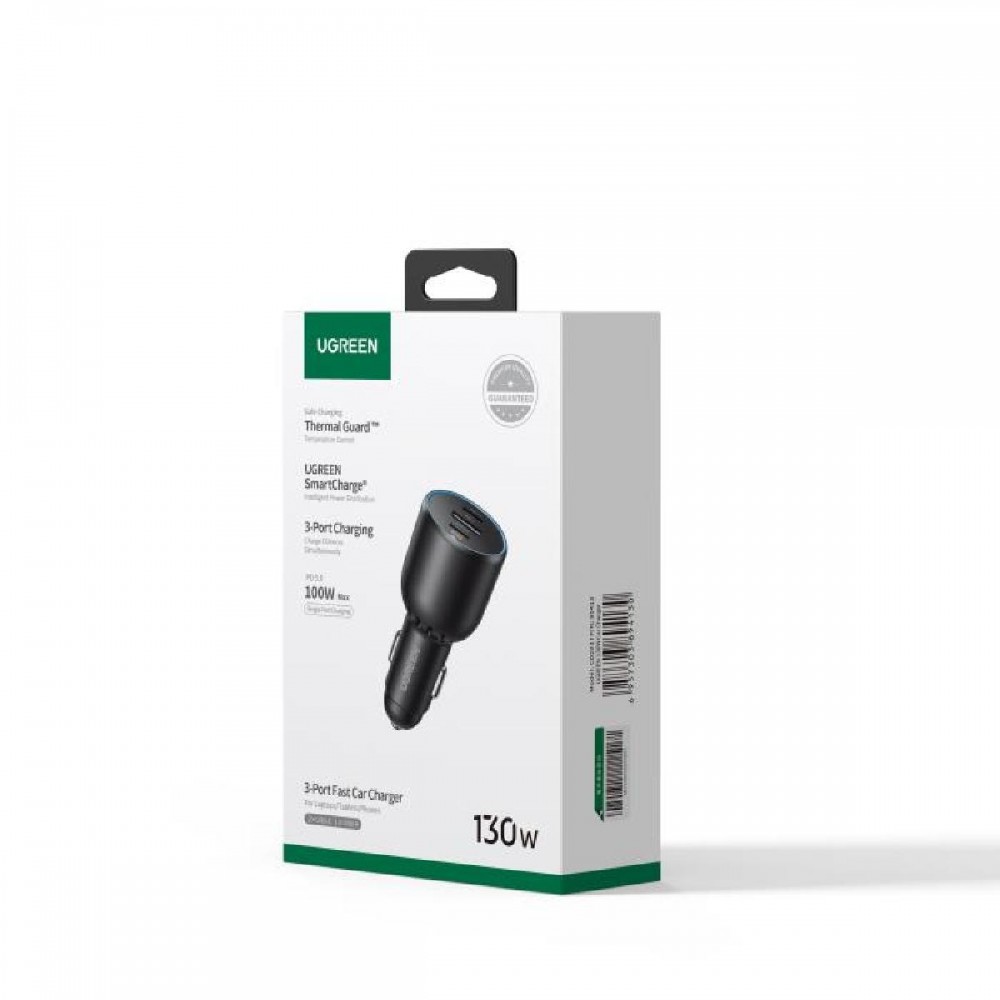 Car Charger UGREEN 130W PD3.0+QC4.0 Black 90413