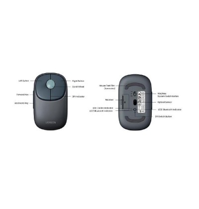 Mouse Wireless 2.4 GHz and Bluetooth UGREEN MU102 Blue 90538 Mouse Wireless 2.4 GHz and Bluetooth UGREEN MU102 Blue 90538