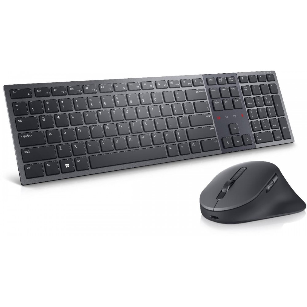 Dell KM900 Premier Collaboration Keyboard and Mouse Wireless/Bluetooth Grey English International New Open Box - Refurbished