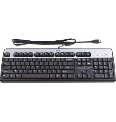 HP Standard Basic Keyboard Wired USB Black/Silver English US NOB - Refurbished HP Standard Basic Keyboard Wired USB Black/Silver English US NOB - Refurbished