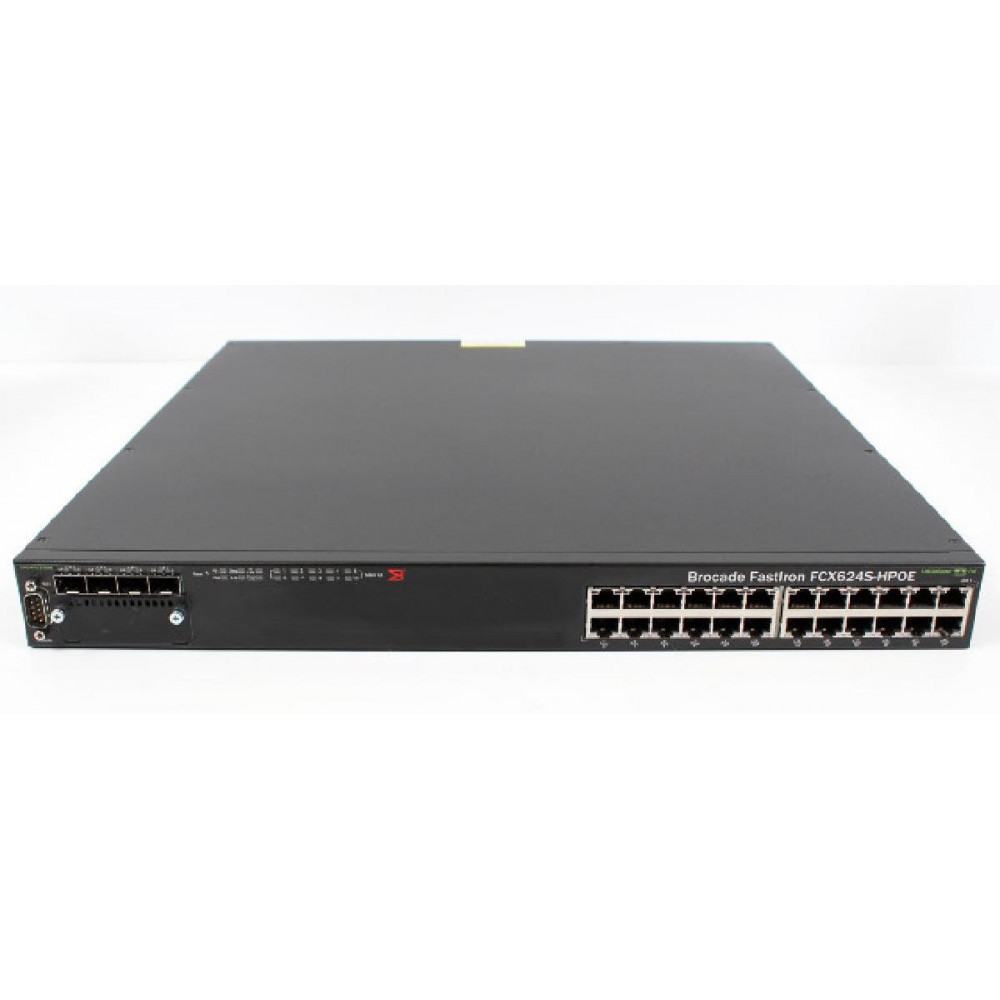 SWITCH BROCADE FASTITRON FCX624S-HPOE 24-Ports Gigabit (4) 1G SFP POE w/ Rkmnts