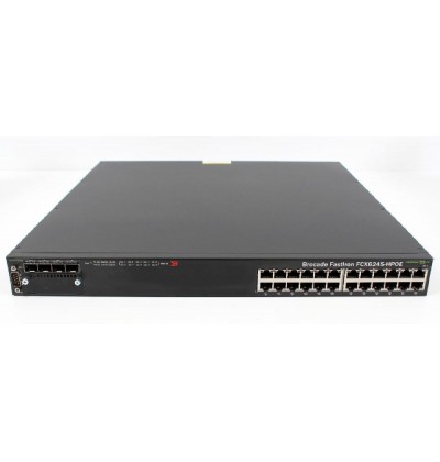 SWITCH BROCADE FASTITRON FCX624S-HPOE 24-Ports Gigabit (4) 1G SFP POE+ w/ Rkmnts - Refurbished SWITCH BROCADE FASTITRON FCX624S-HPOE 24-Ports Gigabit (4) 1G SFP POE+ w/ Rkmnts - Refurbished