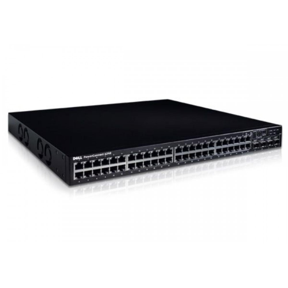 SWITCH DELL POWERCONNECT 6248 GP931 48-Ports Gigabit (4) 1G SFP /w 0GM765 10GE CX4 DUAL PORT UPLINK MODULE w/ Rkmnts