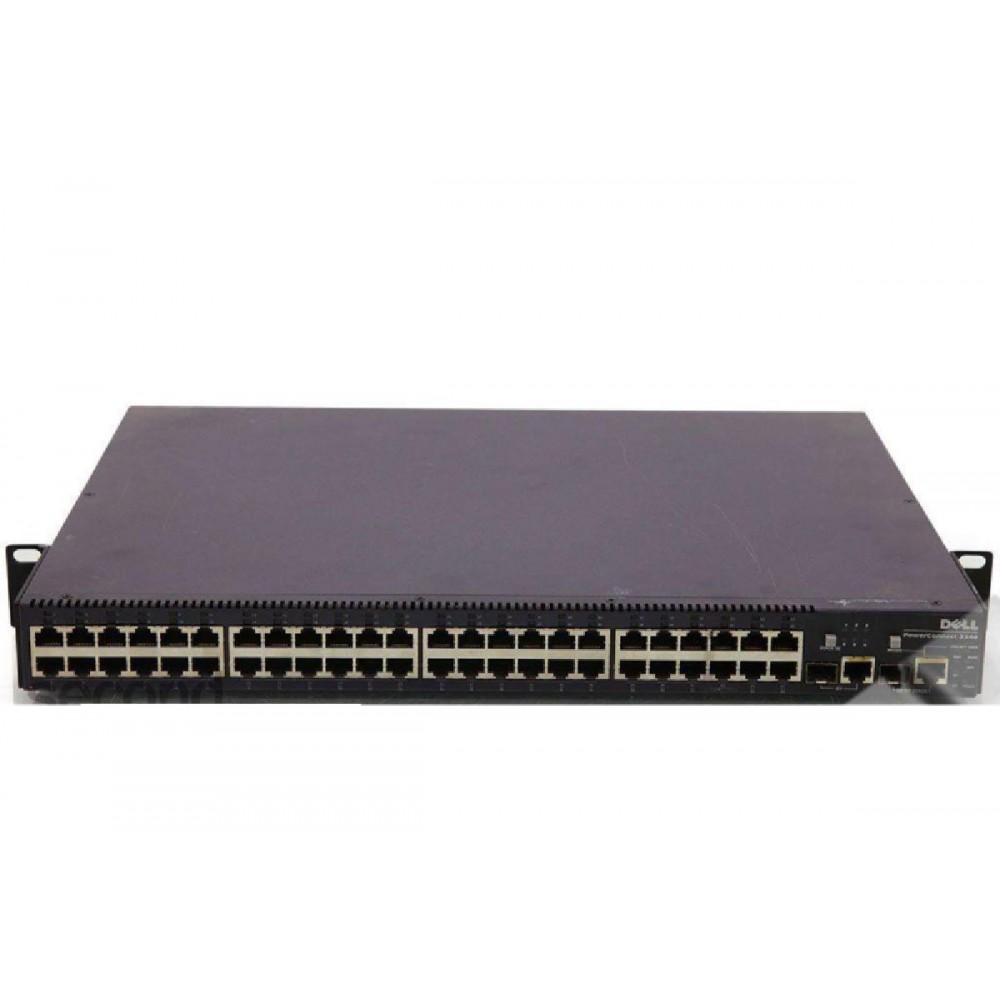 SWITCH DELL POWERCONNECT 7048R VW2MJ 48-Ports Gigabit (4) 1G SFP /w 2x PSU 300W (DPSN-300DB) /RNDV3 STACKING 10GBe MODULE /J3PC9 SFP+ MODULE w/ Rkmnts