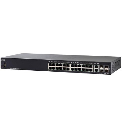 SWITCH CISCO SG350-28-K9 28-Ports Gigabit (4) 1G SFP w/ Rkmnts - Refurbished SWITCH CISCO SG350-28-K9 28-Ports Gigabit (4) 1G SFP w/ Rkmnts - Refurbished