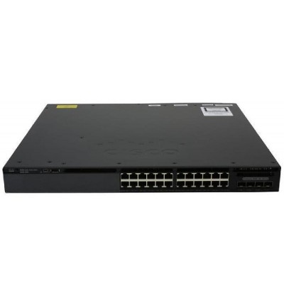 SWITCH CISCO 3650 24-Ports Gigabit (2) 10G SFP or (4) 1GB SFP PSU 250W (P/N: PWR-C2-250WAC) w/ Rkmnts - Refurbished