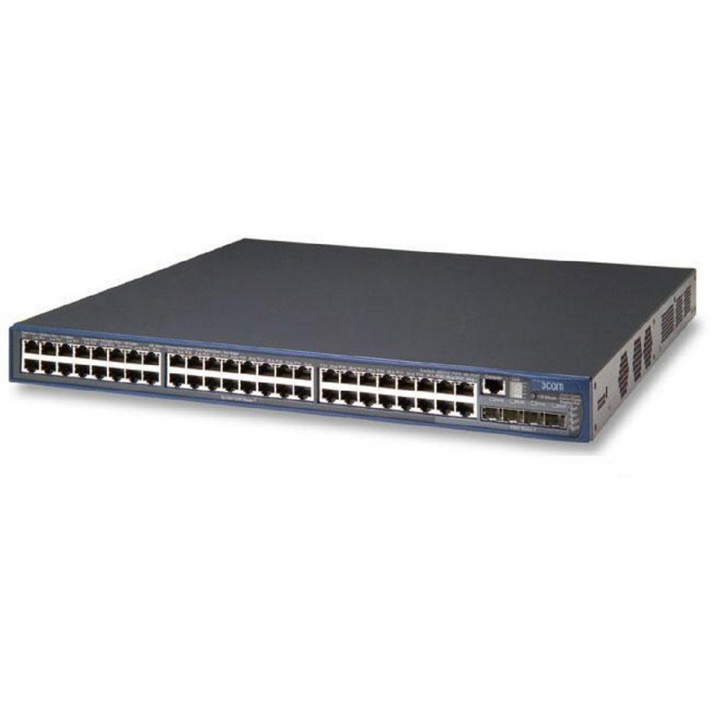 SWITCH 3COM 4800G 48-Ports 10/100 (4) 1G SFP POE /w 2-PORT 10G LOCAL CONNECTION MODULE (3C17767) w/ Rkmnts