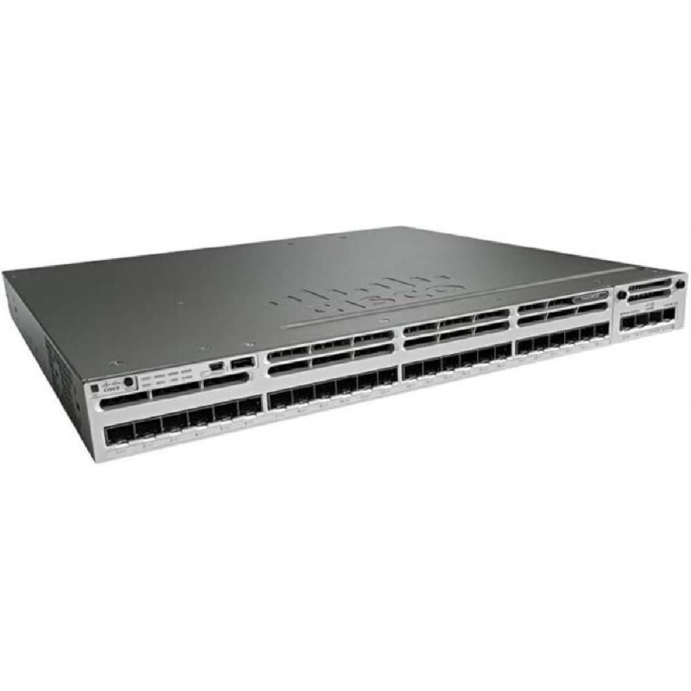 SWITCH CISCO WS-C3850-24S-E (24) 1G SFP 1x PSU 350W (P/N: PWR-C1-350WAC) w/ Rkmnts - Refurbished