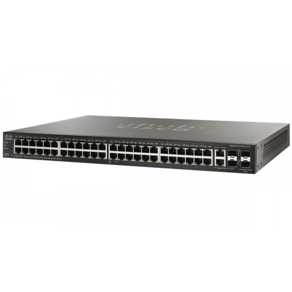 SWITCH CISCO SF500-48P-K9-G5 48-Ports 10/100 (4) 1G SFP POE+ Stackable Mangaged w/ Rkmnts