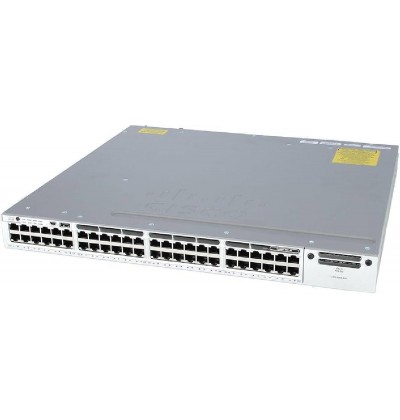 SWITCH CISCO WS-C3850-48T-S 48-Ports Gigabit 2x PSU 350W (P/N: PWR-C1-350WAC), 1x C3850-NM-2-10G w/ Rkmnts - Refurbished